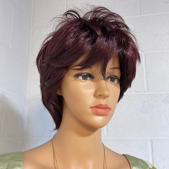 NWT 11” natural volume puff series burgundy magenta wine volume short full top - Picture 2 of 16